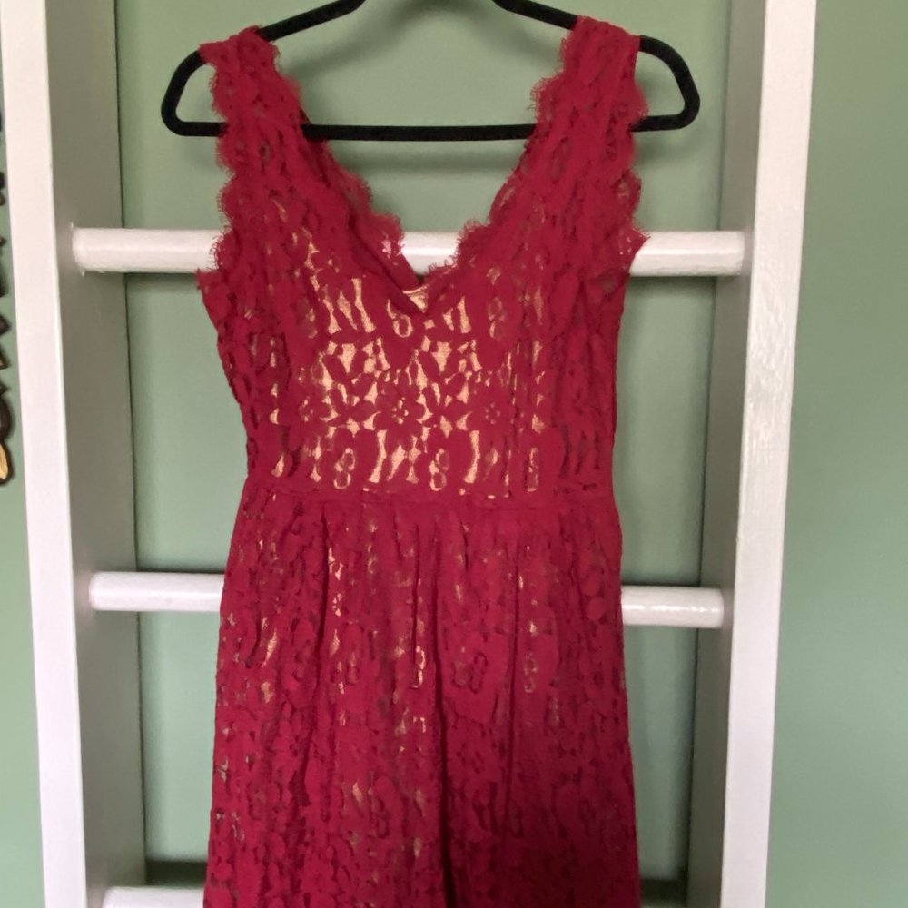 Greylin Red Lace Cocktail Dress